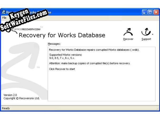 Recovery for Works Database key generator