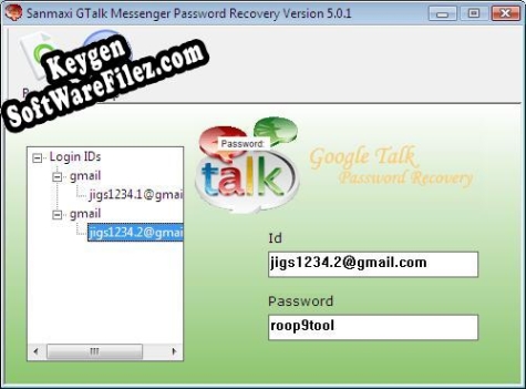 Key generator (keygen) Restore Google Talk Password