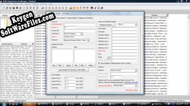 Registration key for the program ROBO Digital Print Job Manager Metric