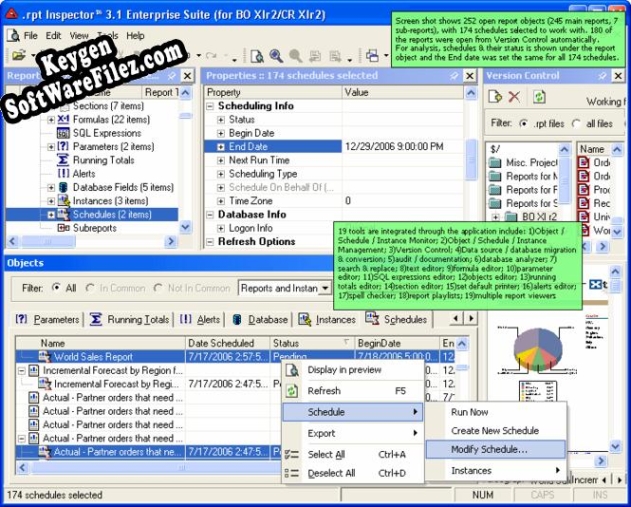 .rpt Inspector Enterprise Suite for Business Objects XI / Crystal Reports XI serial number generator