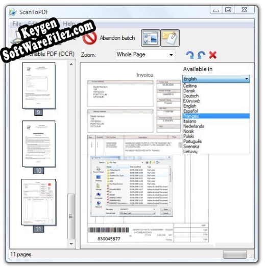 Key for Scan to PDF