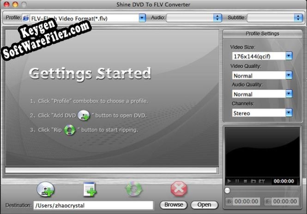 Shine DVD To FLV Converter for Mac Key generator