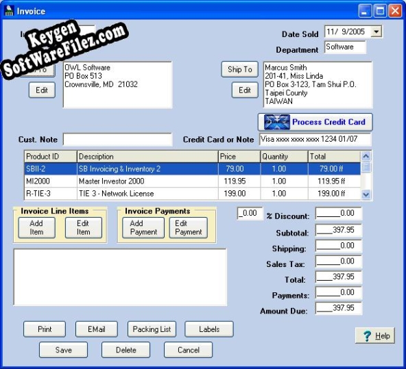 Key for Simple Business Invoicing & Inventory