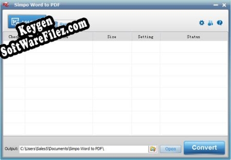 Registration key for the program Simpo Word to PDF