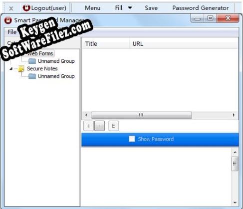 Smart Password Manager key generator