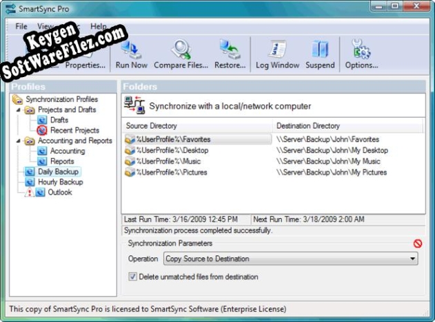 Key generator (keygen) SmartSync Pro