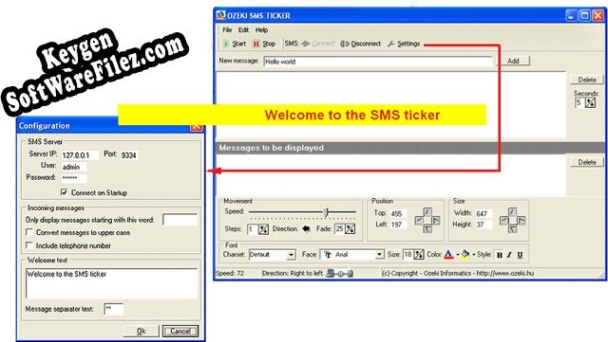 Activation key for SMS Ticker