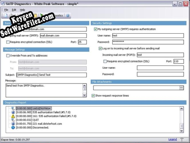 Free key for SMTP Diagnostics