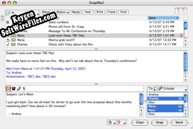 Key generator for SnapMail Mac