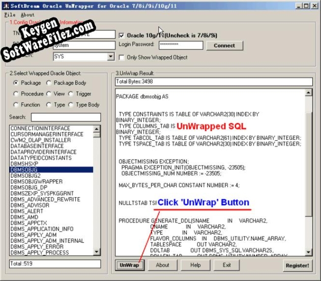 SoftDream Oracle UnWrapper(Site License 10 User) serial number generator