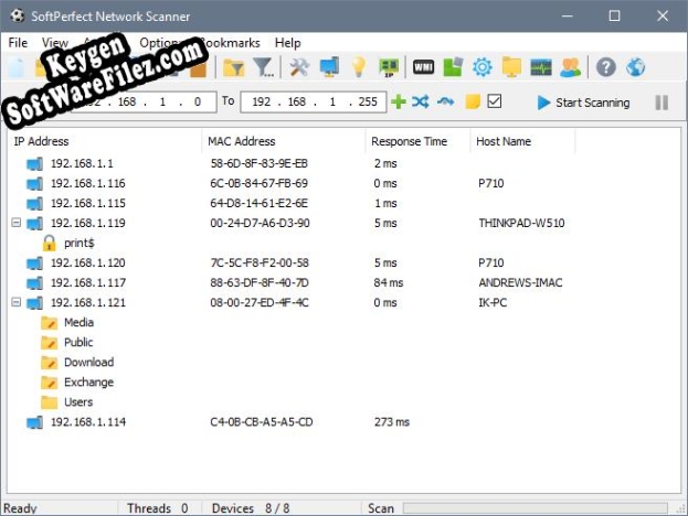 SoftPerfect Network Scanner activation key