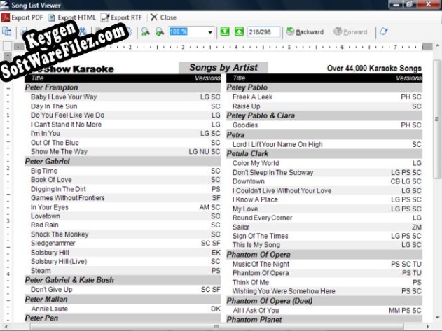 Song List Generator key free