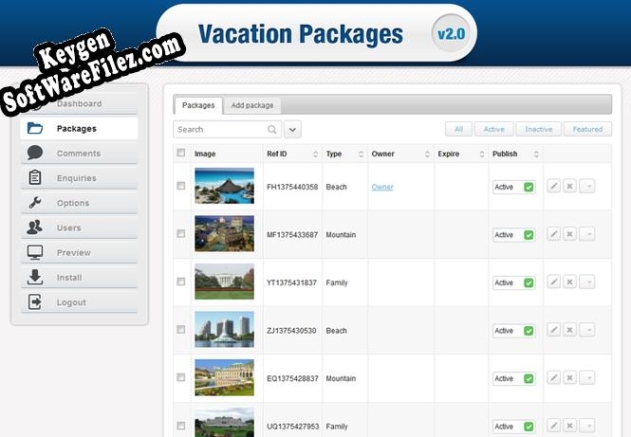 Stivasoft Vacation Packages Listing activation key