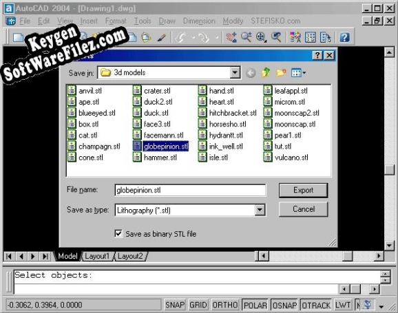 Key generator (keygen) STL4CAD 2004 - Export STL