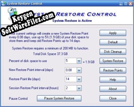 System Restore Control activation key
