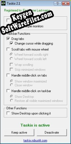 Taskix serial number generator