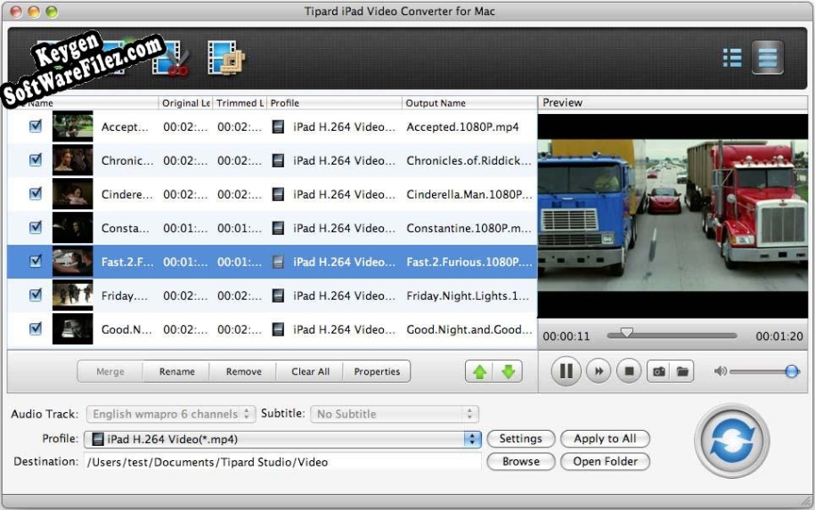 Key generator (keygen) Tipard iPad Video Converter for Mac