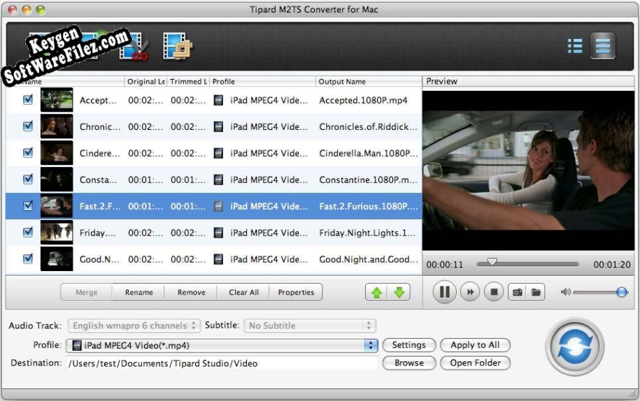 Free key for Tipard M2TS Converter for Mac