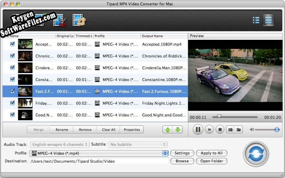 Key generator for Tipard MP4 Video Converter for Mac