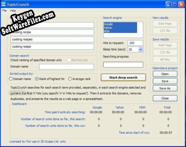 TopicCrunch serial number generator