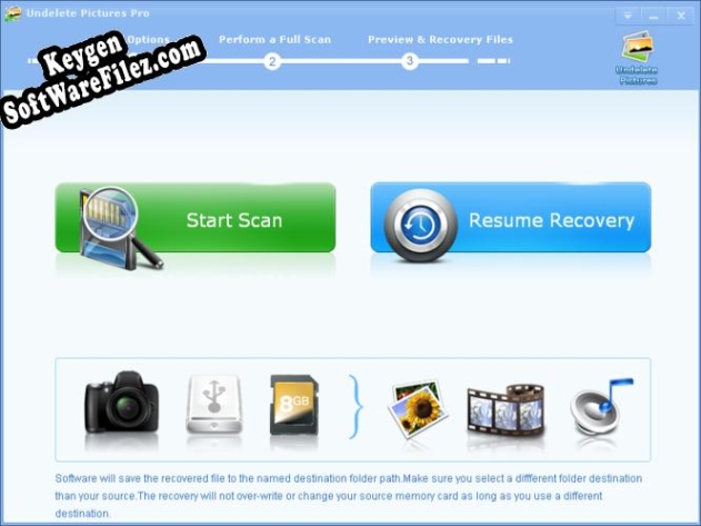 Registration key for the program Undelete Pictures Pro