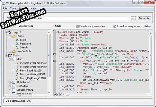 Key generator (keygen) VB Decompiler