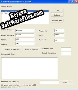 Key generator (keygen) Video/Audio Broadcaster ActiveX Control