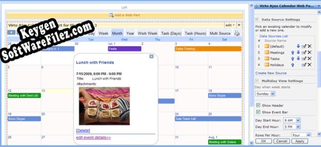 Virto Ajax SharePoint Web Part Calendar Key generator