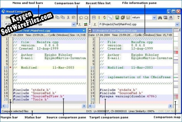 Key generator (keygen) Visual Comparer