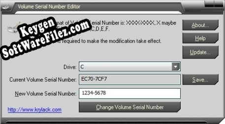 Key generator (keygen) Volume Serial Number Editor