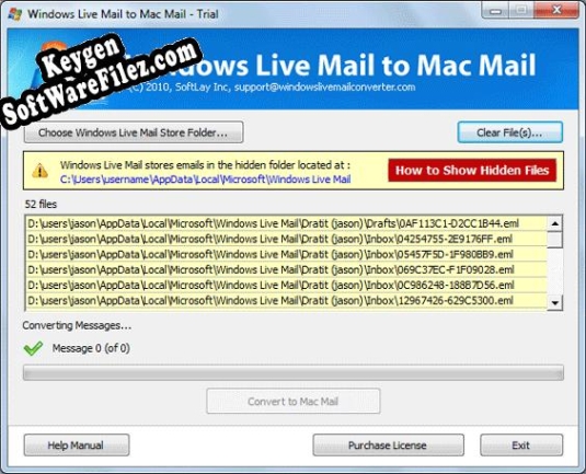 Windows Live Mail to Mac Mail serial number generator