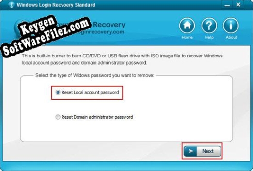 Key generator (keygen) Windows Login Recovery