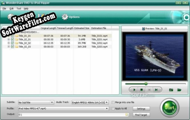 Wondershare DVD to iPod Ripper key free