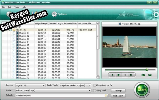 Wondershare DVD to Walkman Converter Key generator