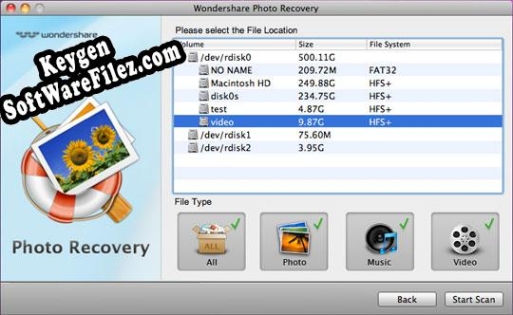 Key for Wondershare Photo Recovery for Mac