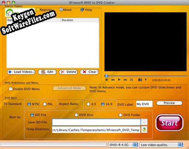 XFreesoft MKV to DVD Creator for Mac activation key
