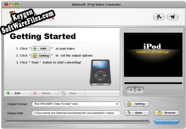Xlinksoft iPod Video Converter key generator
